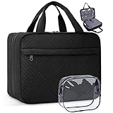 maquillaje catrina hombre y mujer 【NECESER VIAJE GRANDE CAPACIDAD】 - Neceser colgante con 4 compartimentos. Una bolsa húmeda frontal con cremallera para toallas húmedas, cepillos de dientes y limpiadores faciales, etc. Un compartimento superior con 5 bandas elásticas para guardar cepillos cosméticos o maquinillas de afeitar. Dos compartimentos principales con bandas elásticas para artículos esenciales de viaje grandes. Tamaño del neceser colgante: 30 * 23 * 10 cm (cerrado), 30 * 67 * 5 cm (abierto).
