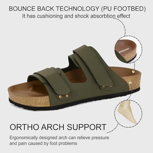Image of Centrino Men's Berkin-Style Slip-On Sandals | Open Toe Design | Soft PU Footbed | Lightweight & Comfortable | Arch Support | On-Grip Sole | Casual Outdoor Wear (9207)