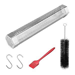 Rookbox, roestvrij staal BBQ Grill Smoker Box voor smokers, houtskool en gasbarbecues (XX-Large)