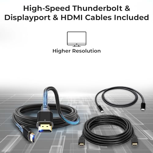 Dell WD19TB Thunderbolt Docking Station with 180W AC Power Adapter (130W Power Delivery) + HDMI Cable + DisplayPort Cable + Thunderbolt Cable + Microfiber Cloth Included by ANYHDD - Image 5