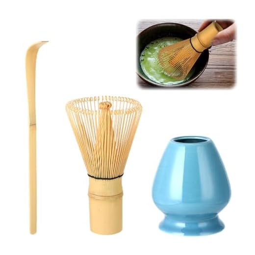 Wenrescry Matcha-Set Mit Bambus Schneebesen, 80 Zinken, Handarbeit, Traditionell Japanische Teezeremonie, Grüner Tee Pulver, 3-teiliges Geschenk-Set, Einfach Zu Reinigen