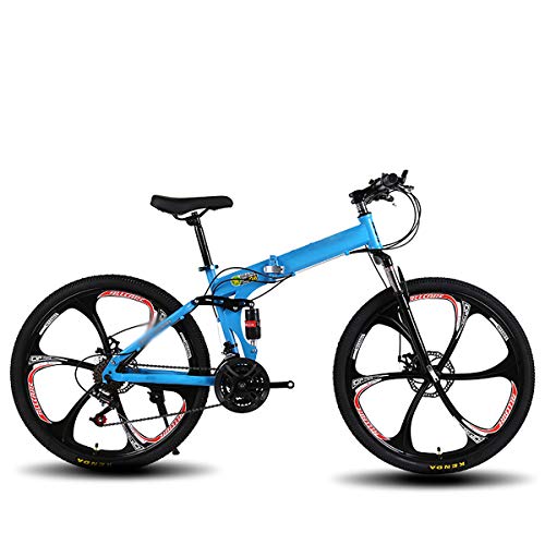 Bicicletas de montaña para Adultos, Bicicletas Plegables, Bicicletas de Carretera Plegables, en 15 Segundos, Bicicleta Plegable para Exteriores de 24 Pulgadas y 26 Pulgadas, 21 velocidades, 24 veloc