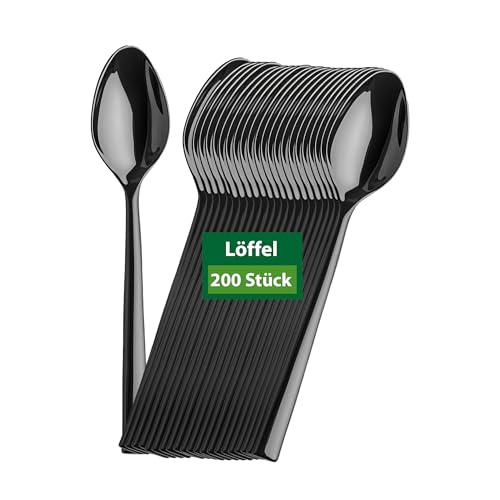 BIODORF Umweltfreundliche Mehrweg Besteck | 200 Stück Kompostierbare Löffel | Biologisch abbaubar Besteck