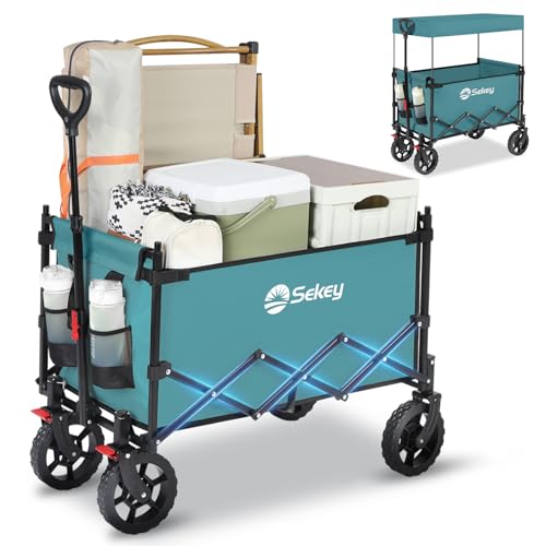 Sekey XXL Bollerwagen Faltbar Kinder 150L 150KG, Faltbarer Bollerwagen mit...