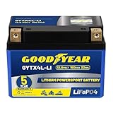 Goodyear GYTX4L-LI Lithium LiFePO4 12.8V 150CCA Rechargeable High Performance Powersport Battery with Smart BMS Replacement for Motorcycle, ATV, UTV, Scooter, Watercraft, Jet Ski, and Snowmobile