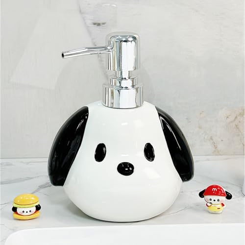 AMYESE Cute Ceramic Puppy Soap Dispenser - 1pc Dog Shape Lotion Bottle, Refillable Hand Liquid Soap Dispenser with Pump for Bathroom Decor, Dish Soap Bottle for Kitchen Countertop 400ml/13.5oz by AMYESE - Image 4
