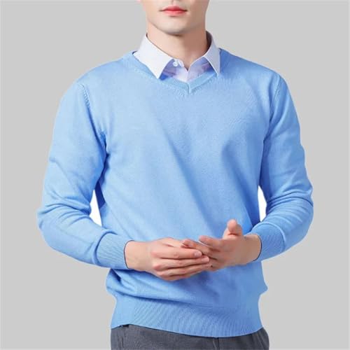 Men's Cashmere Warm Pullovers Sweater V Neck Knit Fit Tops Male Wool Knitwear Jumpers3