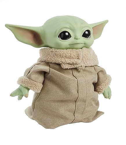 Mattel Disney Star Wars Le Mandalorian, Bébé Yoda Peluche L'Enfant, Jouet Peluche Standard Avec Corps Souple Et Tête En Vinyle, 28 Cm De Haut, Jouet pour Enfant de 3 ans et Plus, GWD85