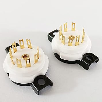 2pcs EIZZ 9pin Ceramic Vacuum Tube Socket for 6DJ8 EL84 6922 6BM8 6BQ5 12AT7 ECC81 12AU7 ECC82 12AX7 ECC83