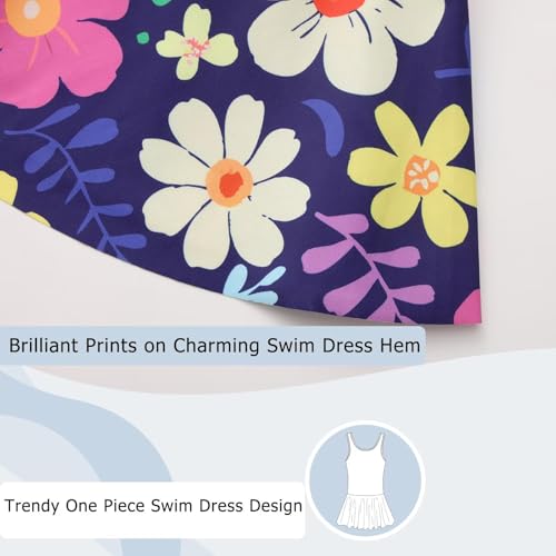 Image of Aisyee Girls One Piece Swimsuits Swim Dress for Girls Skirted Bathing Suit Hawaiian Skirt Swimwear 3-16 Years