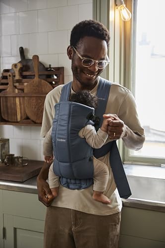 Image of BabyBjorn Baby Carrier Mini, Vintage Indigo, Woven | Newborn Carrier (7-15 lbs), Ergonomic, Easy-to-Use