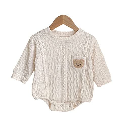 Image of Douhoow Baby Sweater Romper Knit Baby Sweater Infant Girl Boy Sweatshirt Romper Fall Winter Outfits