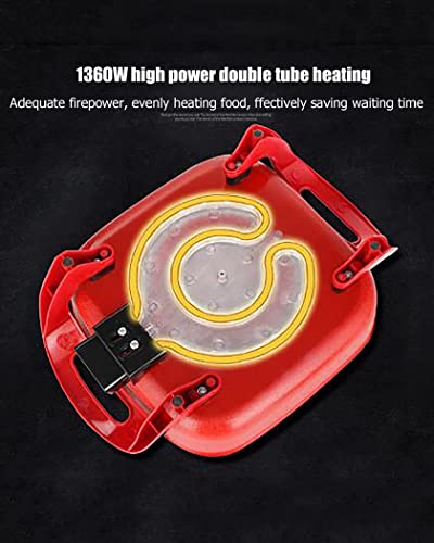 Panela quente elétrica multifuncional 1360 W frigideira antiaderente e grelha 6 L para macarrão inst