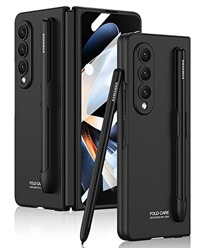 Compatibile con Samsung Galaxy Z Fold 4-5G Cellulare CoverNero Custodia S Pen Slot Ultra Sottile Matte Bumper Antiurto Protezione Case+3D Vetro Temperato per Z Fold 4-2022 tpu