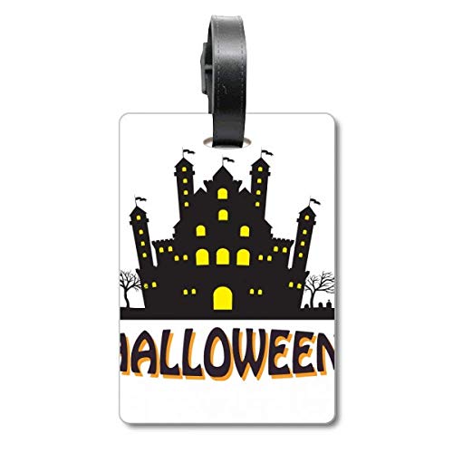 Étiquette valise Halloween château lumineux accessoire bagage voyage enfant