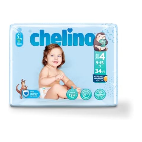 Chelino Pañal infantil Talla 4 Gateo (9-15kg), 204 Pañales Cover