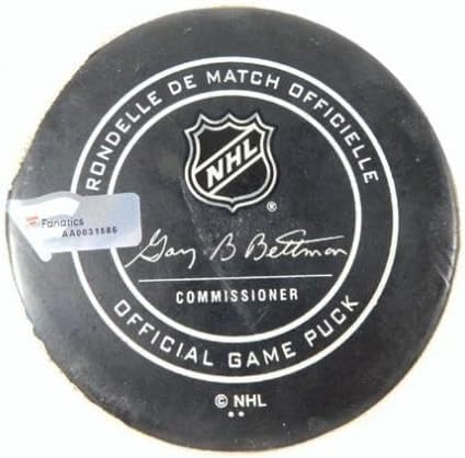 2018 Arizona Coyotes vs. Vancouver Canucks Game Used Puck 3-11-18 AA0031586 - NHL Unsigned Game Used Pucks
