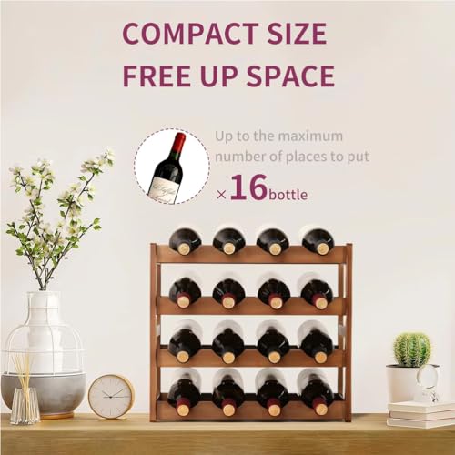 Soporte para botellas de vino de bambú para 12 botellas miniatura 7