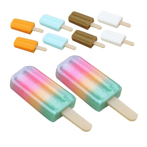 KOMBIUDA 10個ミニチュアアイスクリーム模型 多彩な味わいのリアルな食品ミニチュア ドールハウス用キッチン装飾 おままごとパーティーデコ