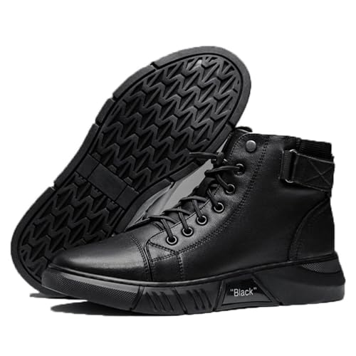 Men's Classic Business Italian Cashmere Chukka Boots Comfortable Non-Slip Shock-Absorbing Side Zipper Ankle Boots Casual Leather Fashion Round Toe Leather Boots