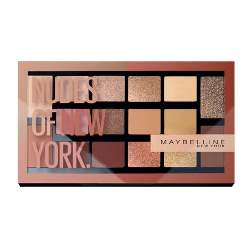 Maybelline New York Lidschatten Palette, The Nudes Palette, 16 Farben, Nudes of New York