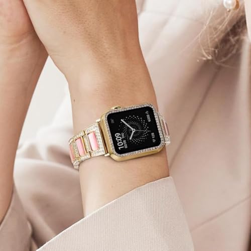 Image of Zitel Bling Rhinestone Metal Band Compatible with Apple Watch Straps for Women Girls Sparkling Shiny Wristbands