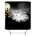 Produktbild SLHP Duschvorhang Anti-Schimmel Badezimmer Dekoration Evil Halloween Thema Bild Blood Bathroom Kürbis Hexe Digital Printed Polyester Shower Curtain inkl. 12 Ringe (WS1717, 180x180cm)