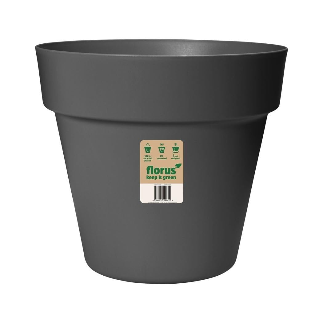 Rajani Anthracite Elho Paris Extra Large Plant Pot 47Cm Diameter Weather-Resistant Plastic Flowerpot Outdoor