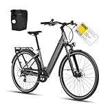 DERUIZ Quartz E-Bike Damen 28 Zoll Tiefeinsteiger, 8-Gang, 48V 13.4Ah Akku, bis zu 161 km, 55Nm Drehmoment, Hydraulische Scheibenbremsen, App, City & Trekking Elektrofahrrad für Damen & Herren