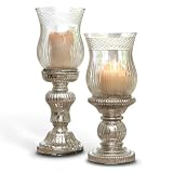 Loberon Kerzenständer 2er Set Luisant, Silber/klar