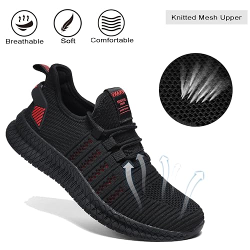 Image of Mens Slip On Walking Shoes Lightweight Breathable Non Slip Running Comfortable Gym Tennis Athletic Fashion Sneakers Men