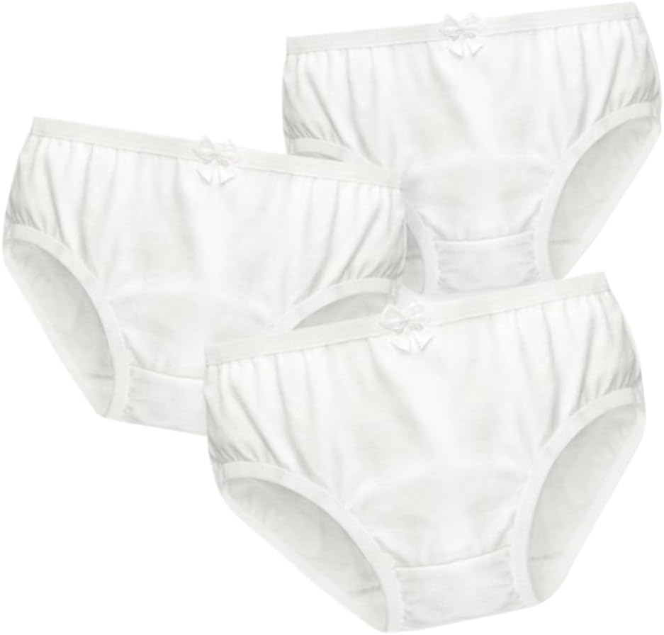 LIFKOME 3sets Cotton Briefs for Girls High Waist Underwear Pack of 3 Breathable Dance Underpants Size 140 3pcs*3