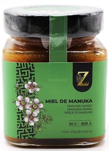 Zayti Miel de Manuka MGO 829+ / UMF 20+ | Activo y crudo | Fabricado en Nueva Zelanda | Contenido certificado de metilglioxal | 300 g