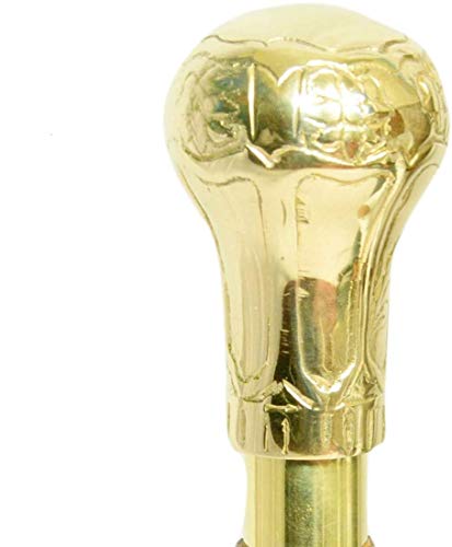 The King of Walking Sticks | Handmade Walking Stick Canes Handle | Premium Solid High Grade Brass & Natural Golden Finish | Walking Stick Accessories | Unique Gifts for Men's Women's Grandpa Grandma.