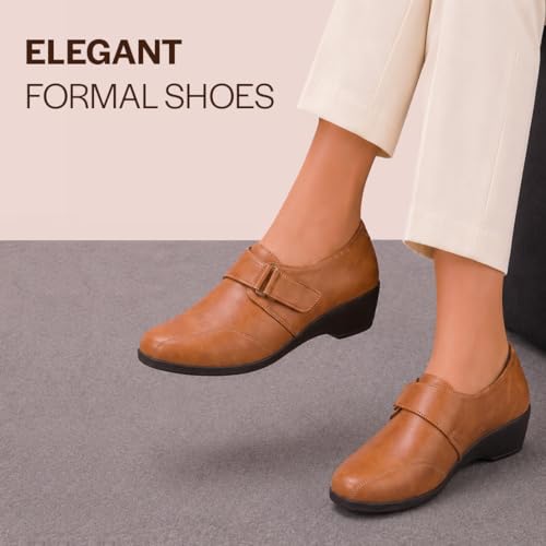 Image of FAUSTO Women's Outdoor Fashion Hook and Loop Platform Heel Wedges