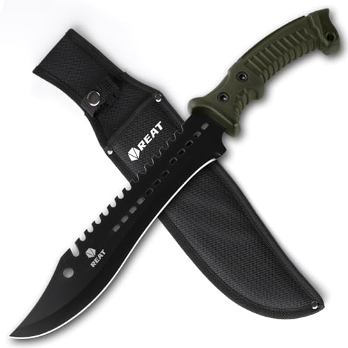 Image of REAT Machete Knife with Shaeth,15 inch Lightweight Garden Tools Knife,Ergonomic No-Slip Handle, Machetes for Bushcraft, Outdoor Hunting, Garden Cutting Trees and Yard Work