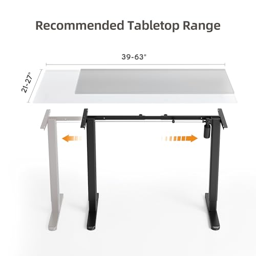Image of Claiks Standing Desk Frame, Electric Stand Up Desk Legs Frame Workstation Up to 63 inch,T-Shaped Adjustable Standing Computer Desk for Home and Office, (Black Frame only)