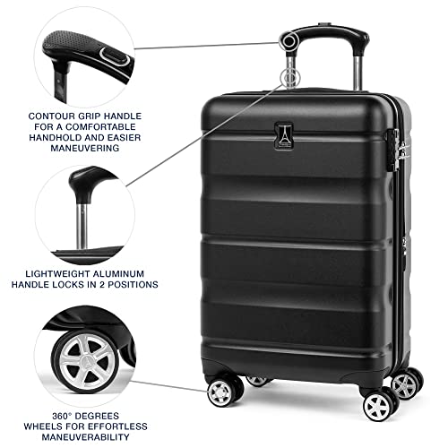 Travelpro Runway 2 Piece Luggage Set, Carry-On & Convertible Medium To Large 28-Inch Check-In Hardside Expandable Luggage, 8 Spinner Wheels, Tsa Lock, Hardshell Suitcase, Black #TOP1