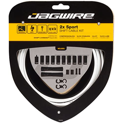 Jagwire 2X Sport Shift - Juego de Fundas y Cables de Cambio para Adulto, Unisex, Color Blanco, Talla única Cover