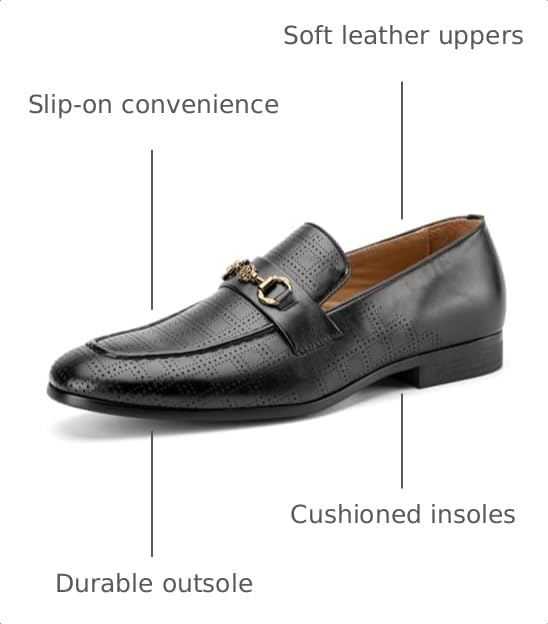 Image of JITAI Men's Lindford Moc Toe Bit Slip-on Penny Loafer Party Shoes
