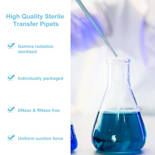 Biologix 500PCS 3ml Disposable Plastic Transfer Pipettes, Graduated Pipettes Dropper for Science Laboratory, Essential Oils