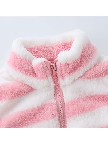 renvena Girls Boys Fleece Vest Outerwear Lightweight Stand Collar Jacket with Pockets Fall Winter Clothes3