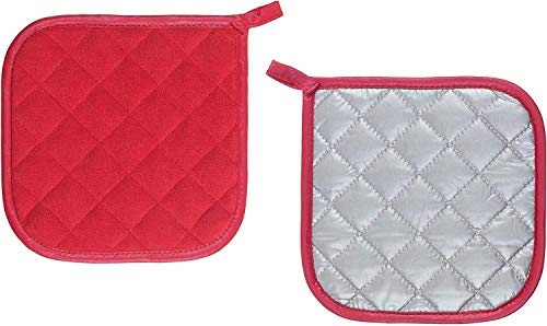 Pot Holders Cotton Made Machine Washable Heat Resistant Potholder, Pot Holder, Hot Pads, Trivet For Cooking And Baking (5, Red) #TOP1