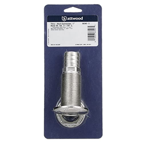 Attwood 66548-3 Stainless Steel Barbed Standard Length Straight Thru-Hull, 1-Inch - Thumbnail 6