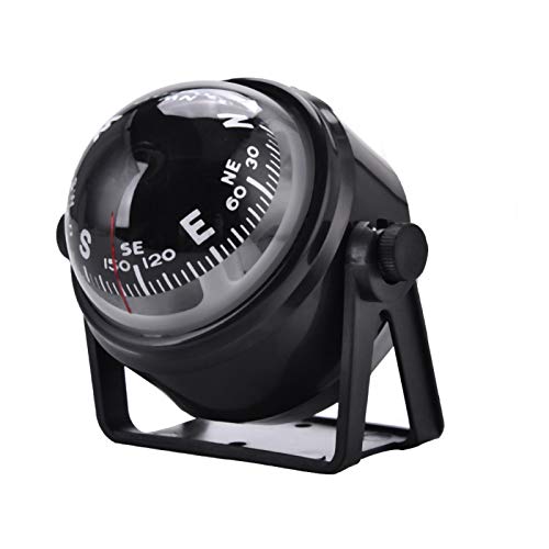 Keenso Boussole de Bateau, Boussole de Vision Nocturne de Boule Marine Militaire réglable électronique Multifonction pour Le Support de Support de Voiture de véhicule de Bateau