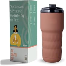 Insulated Coffee Mug 20 oz, Insulated Coffee Cups with Flip Lid, Stainless Steel Coffee Mugs Spill Proof, Double Wall Vacuum Tumblers, Reusable To Go Mug for Hot/Ice Coffee Tea Brown