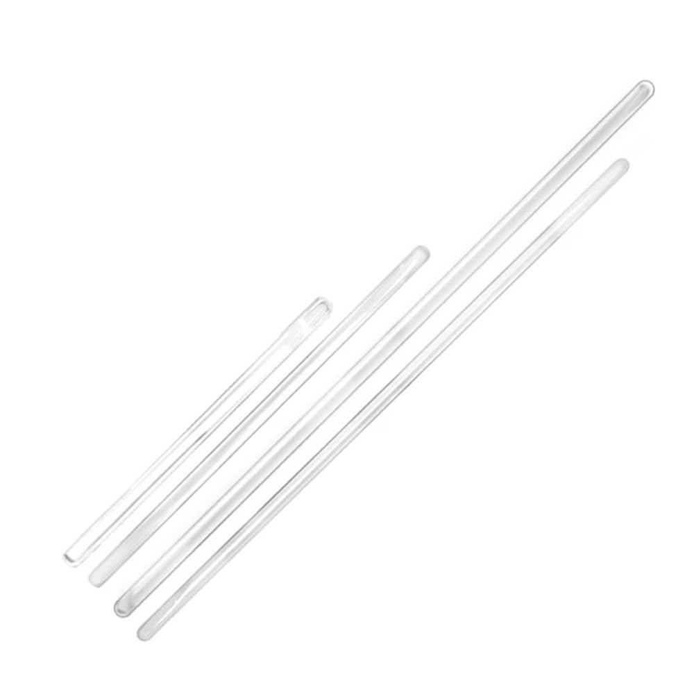 Asta di miscelazione trasparente 20/10 pezzi di bastoncini agitazione in vetro trasparente con estremità arrotondate, lunghi in borosilicato for bevande | 10x400mm