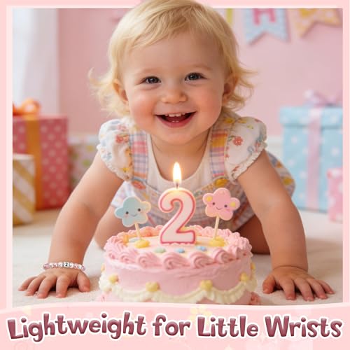 Image of Sereney Birthday Gifts for Girls, Beaded Bracelets as 1 /2 1 2 3 4 5 6 7 8 9 10 11 12 13 14 15 16 Year Old Birthday Gift, Adjustable Cross /Pearl Bracelet as Happy Birthday Gifts for Daughter