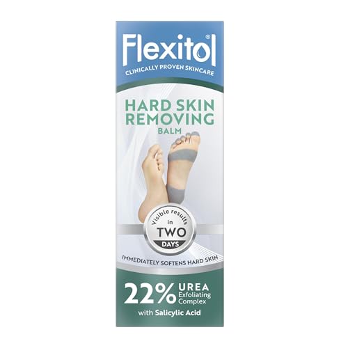 Flexitol Hard Skin Removing Balm Results in 3 Days Exfoliates Hard and Dead Skin Immediately Softens Feet With Salicylic Acid 22% Urea With Glycolic Acid Clinically Proven Formula 1 x 56g