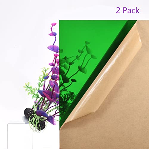 Image of DMiotech 2pcs 12 inch x 12 inch 3mm Thick Plastic Acrylic Sheet PMMA Acrylic Board for Craft DIY Display Project Sign Blank Dark Green Clear